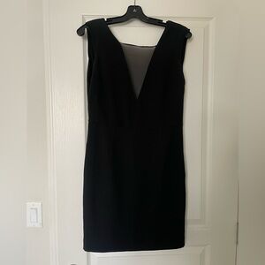 Aritzia Babaton Black Sheath Dress with Deep V